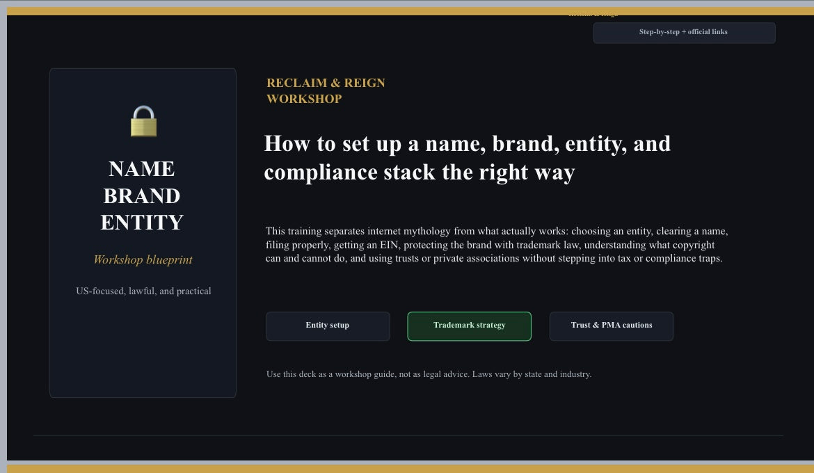 The Entity & Brand Protection Workshop
